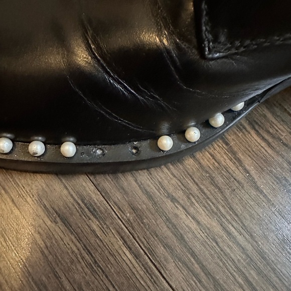 Stuart Weitzman pearled, leather combat boot - Picture 7 of 10